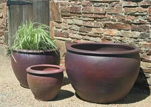 Campania Tron Cao Pot - Black Clay - Set of 3