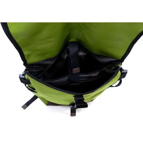 Canvas School Sport Backpack Bag Green I Pad laptop form Pocket Blanc