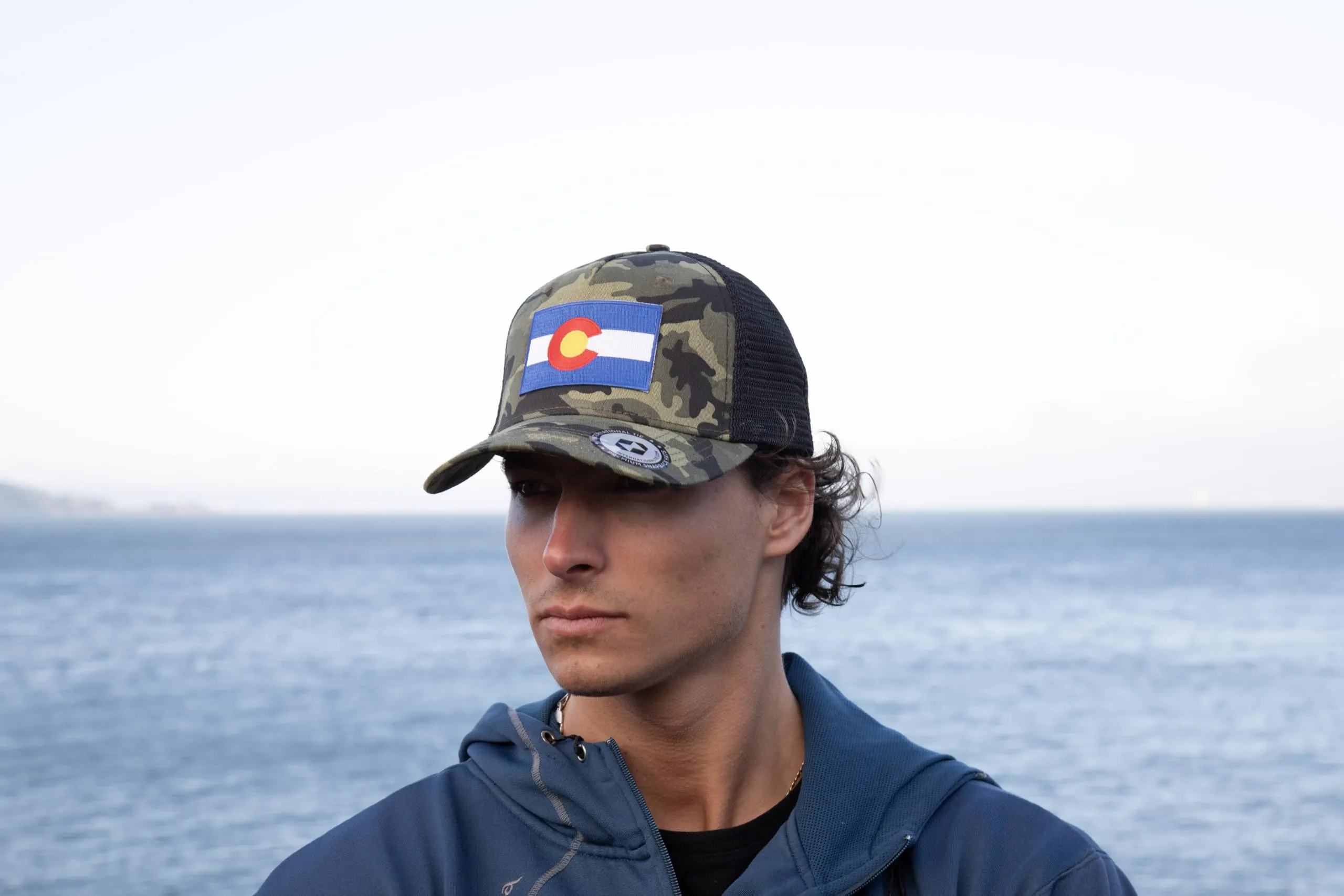 Colorado Flag Trucker Baseball Snapback Hat (Camouflage) - International Tie