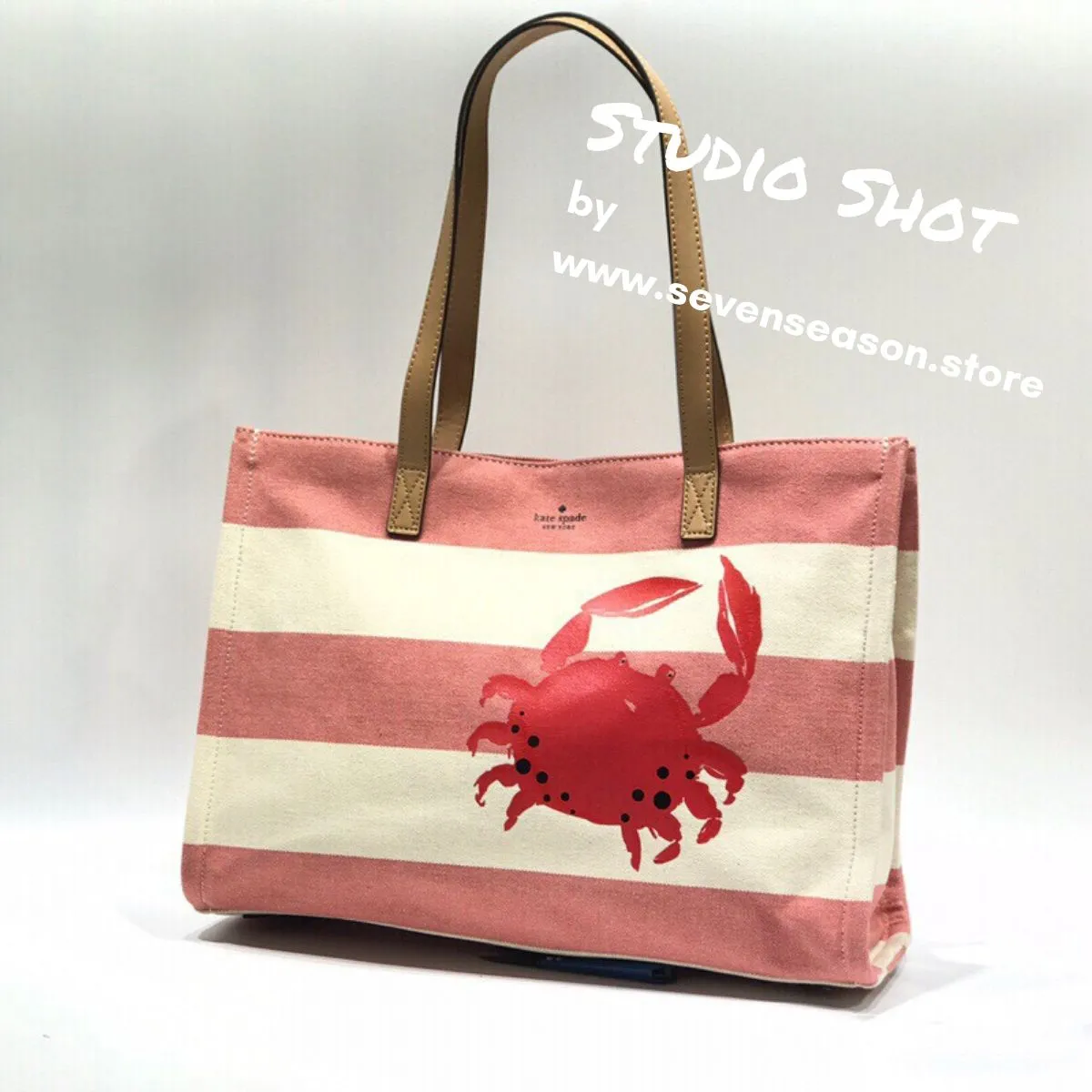 Crab Warm Guava Canvas Tote Bag
