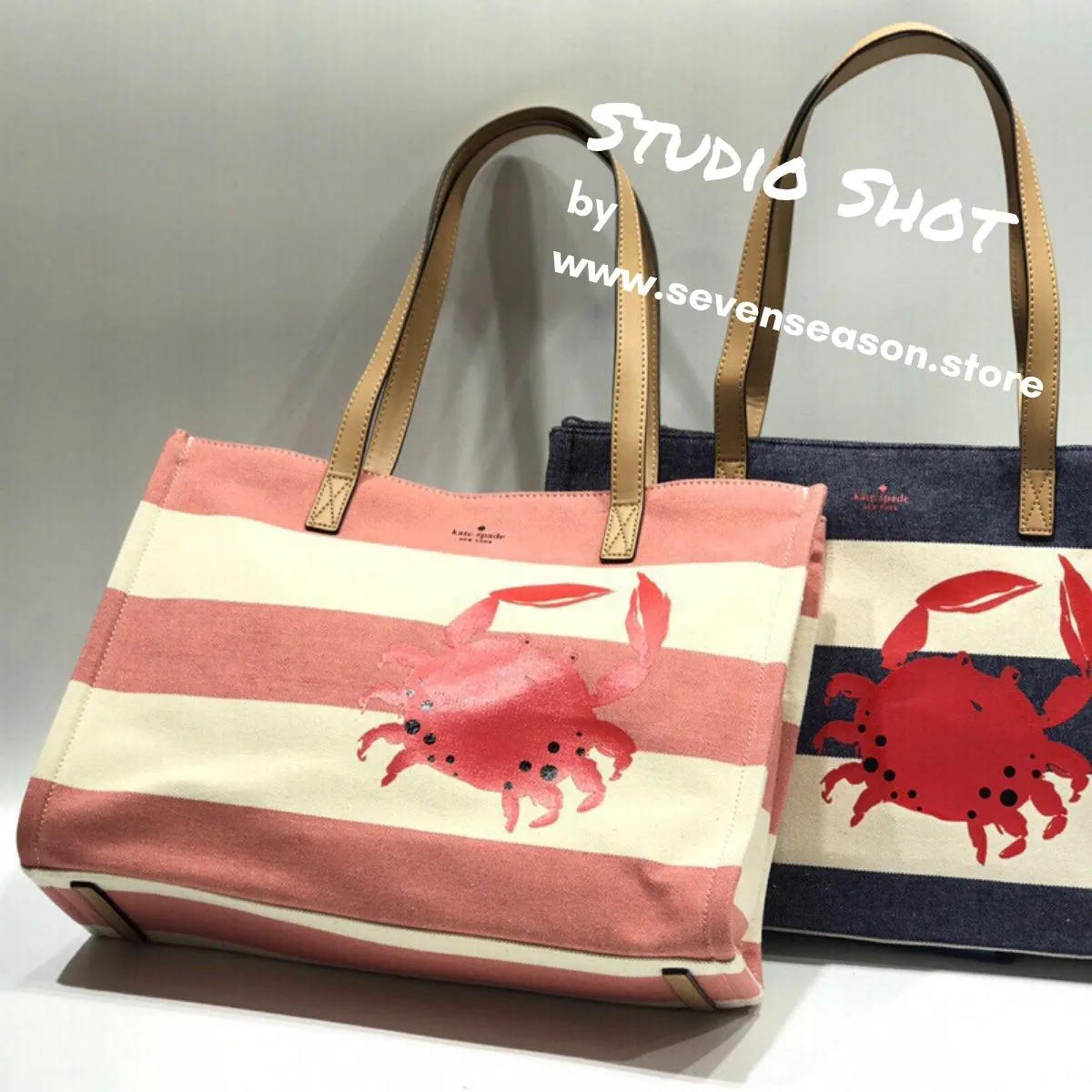 Crab Warm Guava Canvas Tote Bag