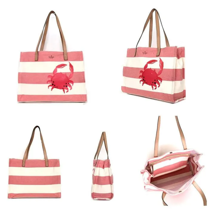 Crab Warm Guava Canvas Tote Bag