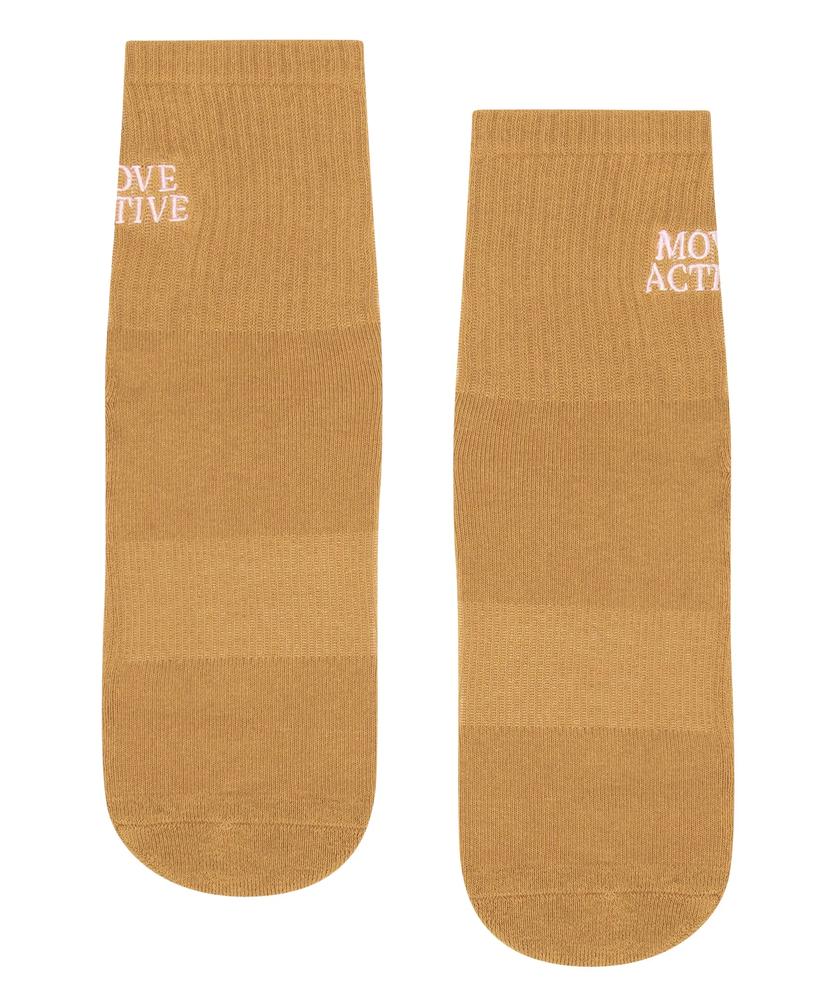 Crew Non Slip Grip Socks - Signature Camel