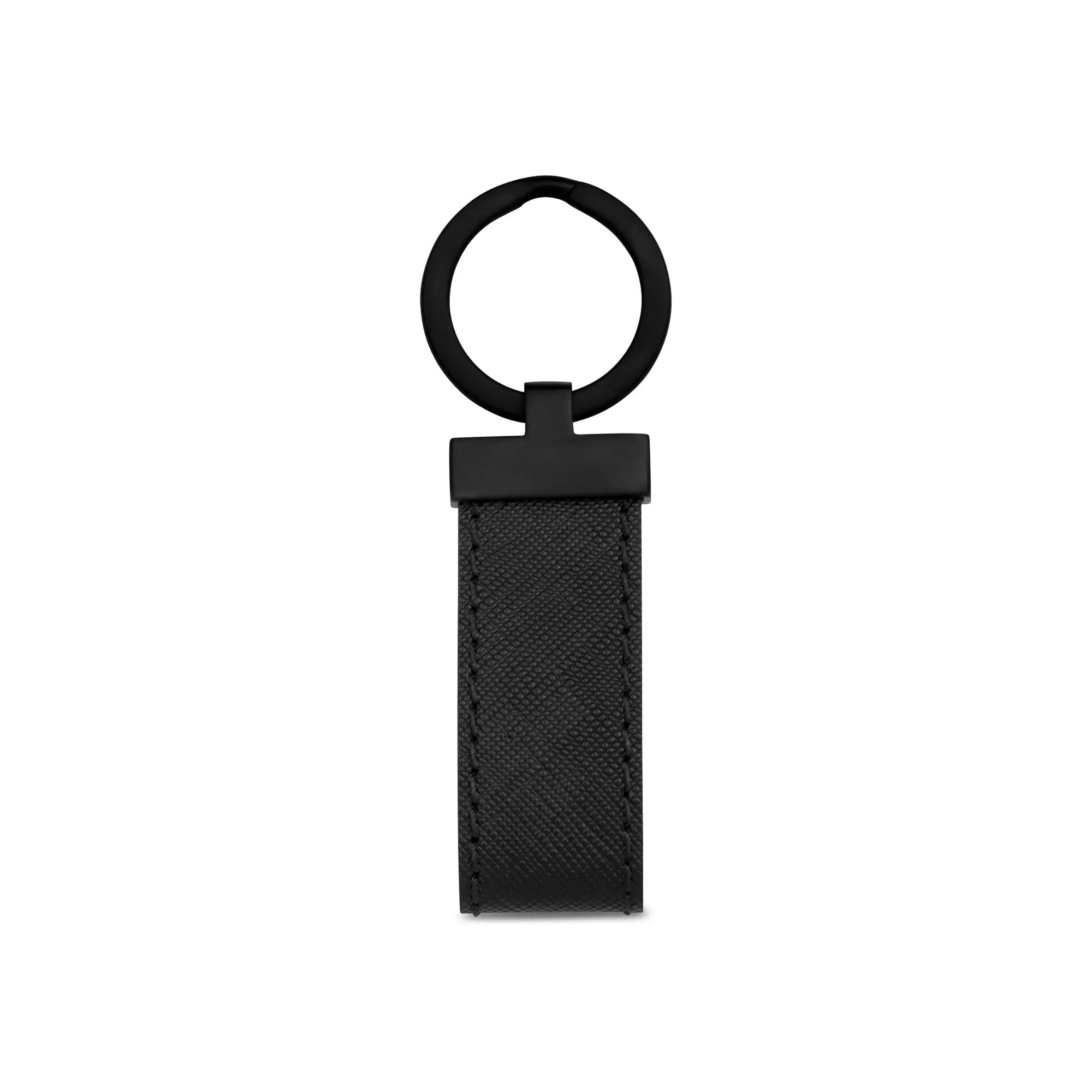 Cross-Hatch Leather Keychain