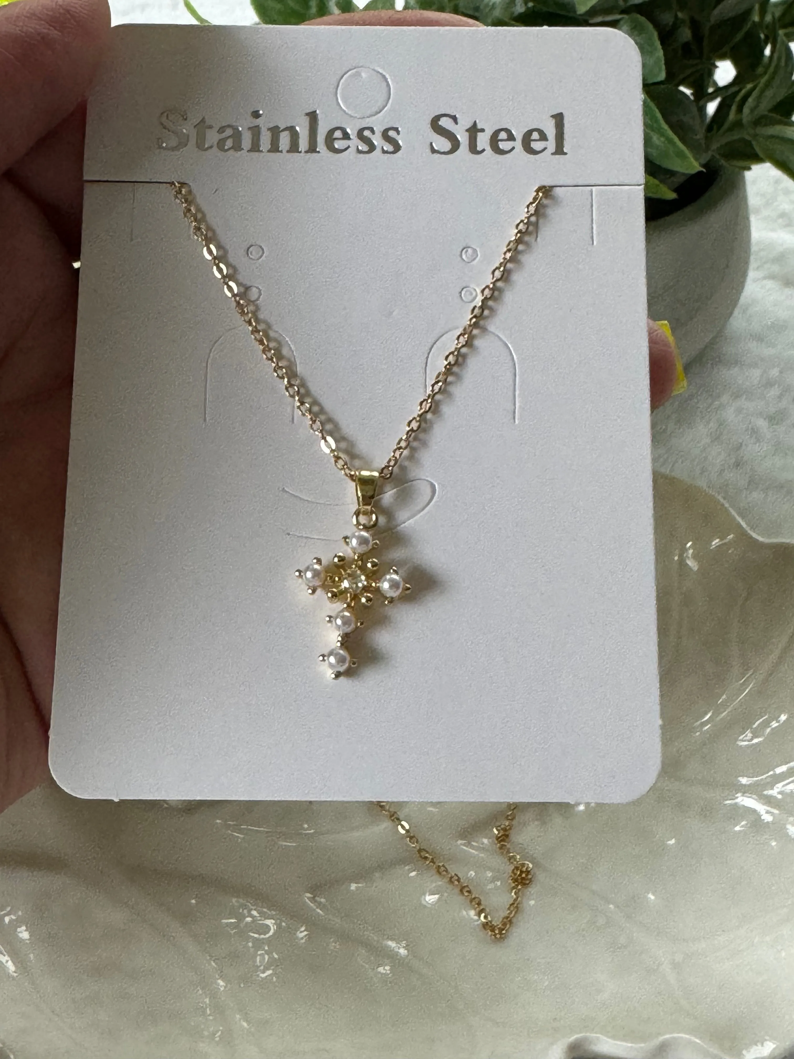 Cross stainless steel necklace