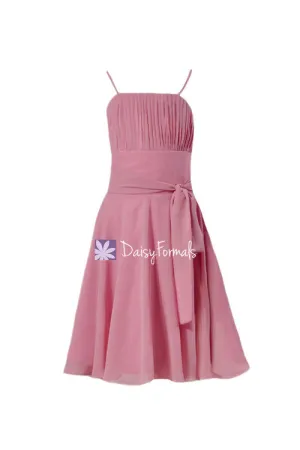 Cute Lavender Pink Junior Bridesmaids Dress Lovely Pink Junior Party Dress (FL856)