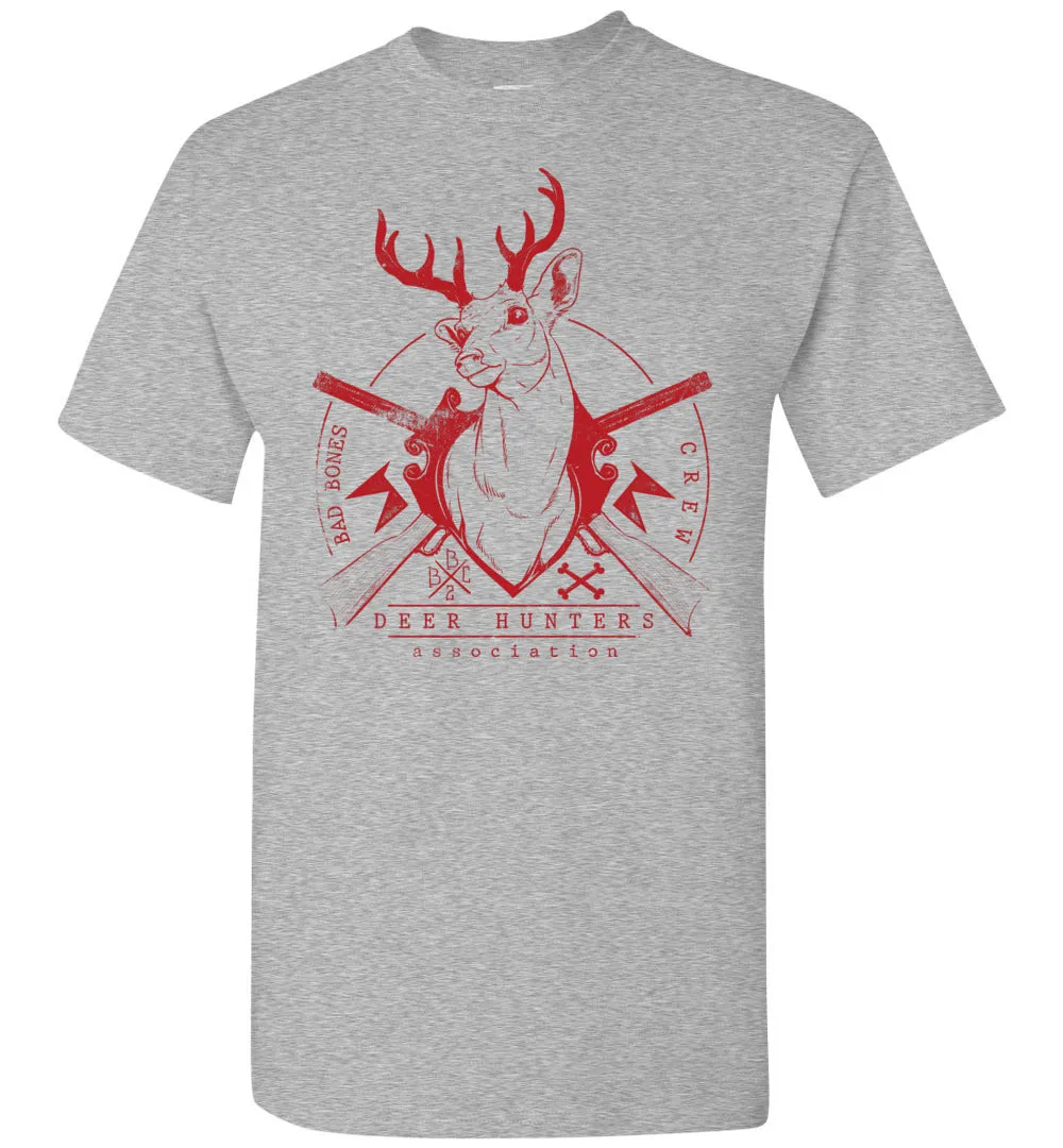 Deer Hunting Tshirt - Deer Hunters Association Bad Bones Crew T Shirt