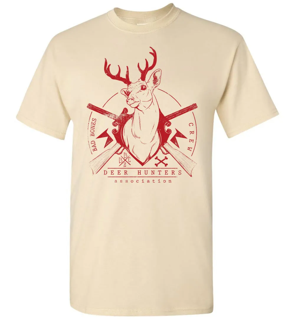 Deer Hunting Tshirt - Deer Hunters Association Bad Bones Crew T Shirt