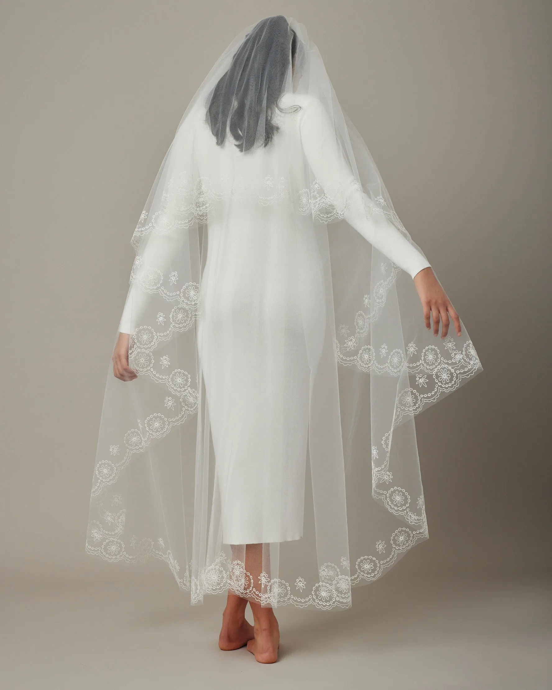 DIXON ORNAMENTAL EMBROIDERED VEIL