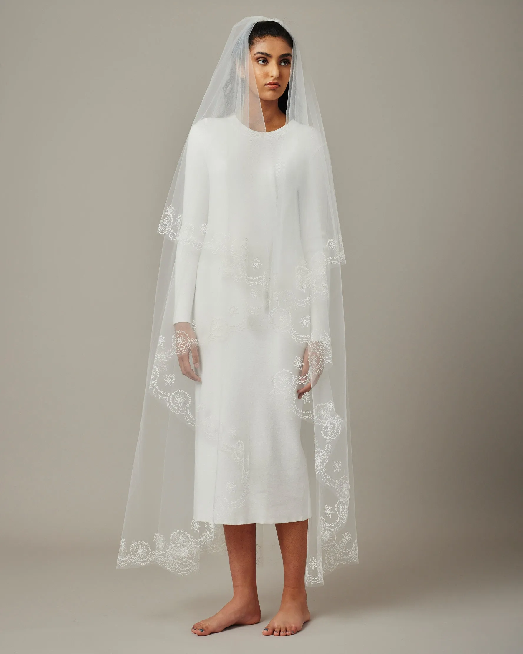 DIXON ORNAMENTAL EMBROIDERED VEIL
