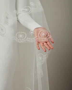 DIXON ORNAMENTAL EMBROIDERED VEIL