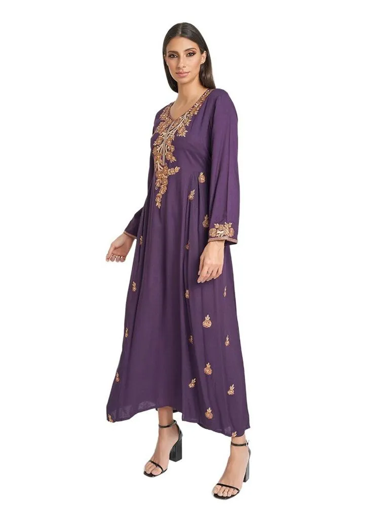 Drawstring Waistband Embroidered Dress