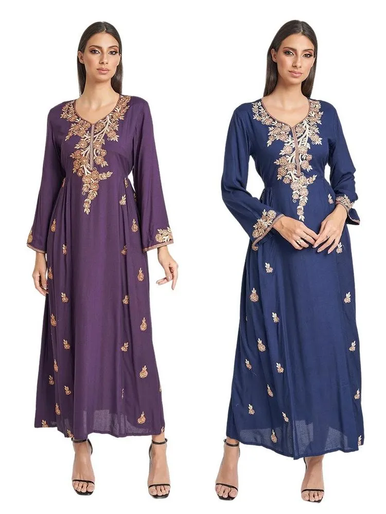 Drawstring Waistband Embroidered Dress