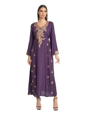 Drawstring Waistband Embroidered Dress