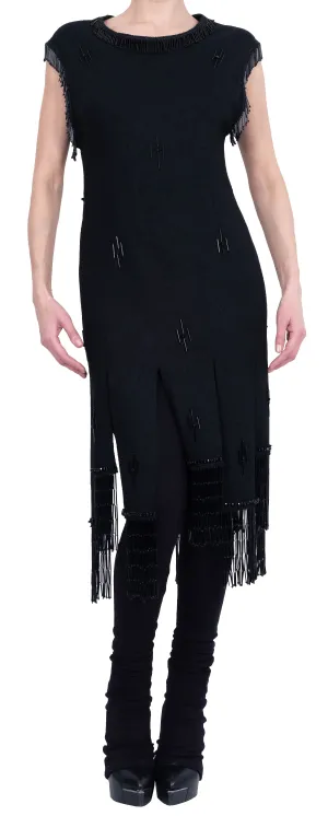 Dress with Glass Beaded Fringe