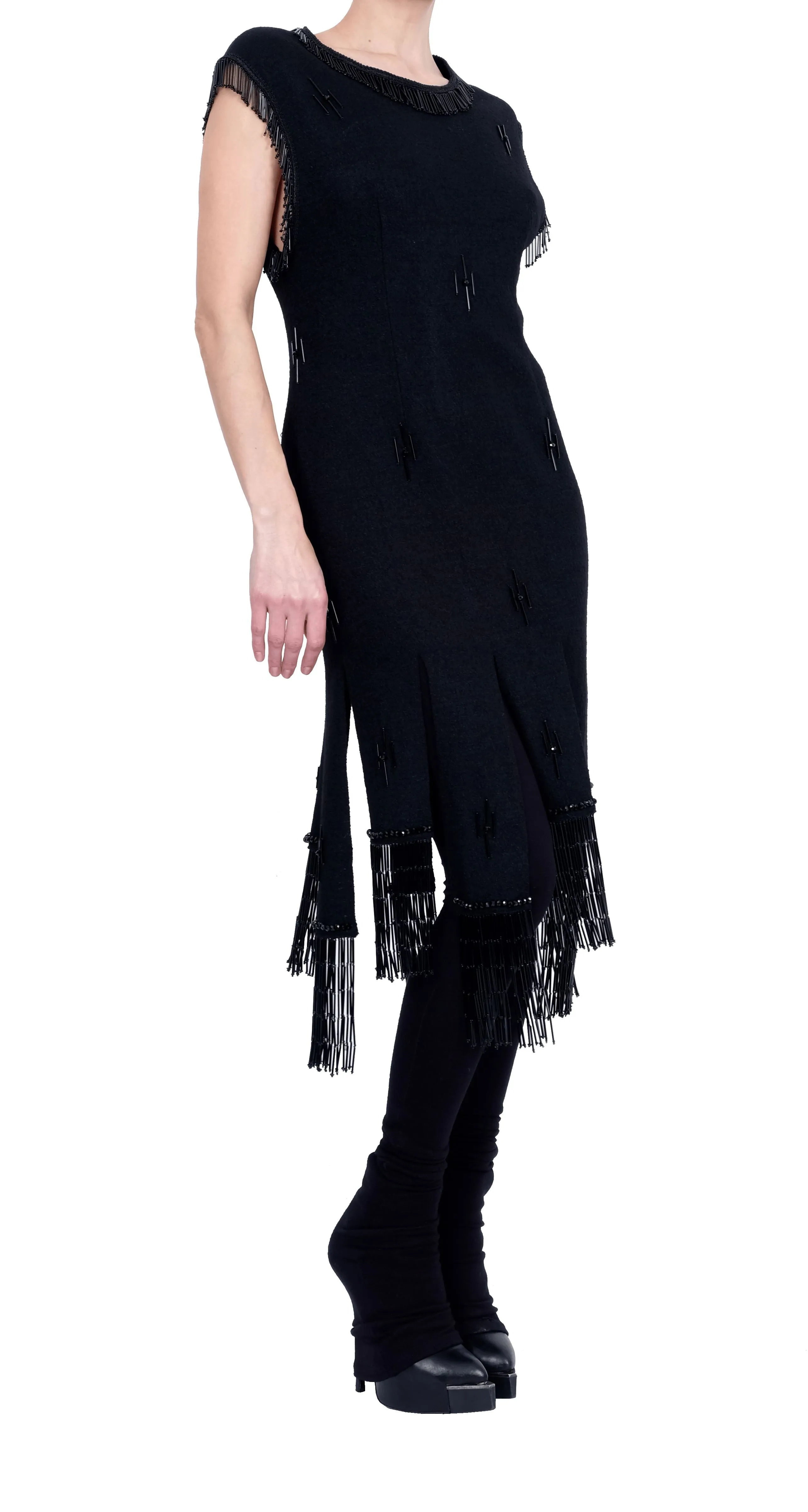 Dress with Glass Beaded Fringe