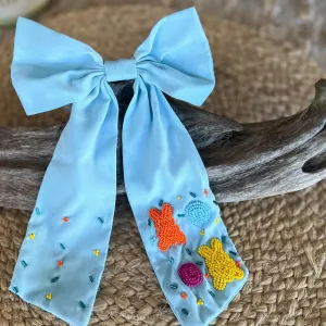 Easter Beaded Bow Barrette