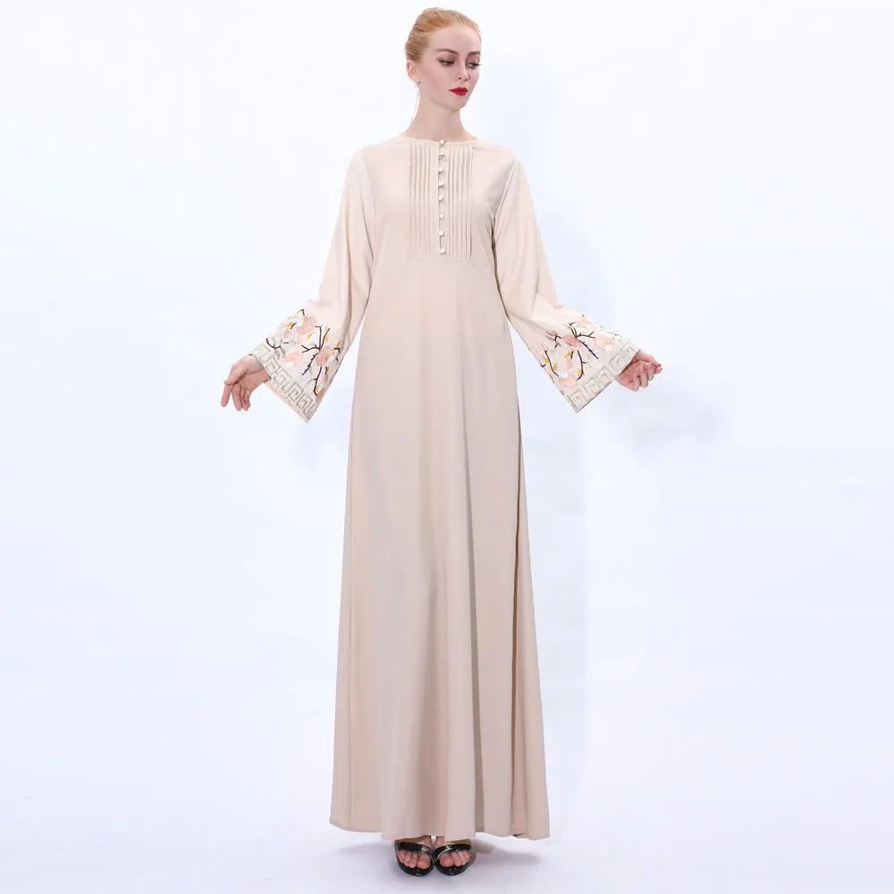 Embroidered Flare Sleeve Dress