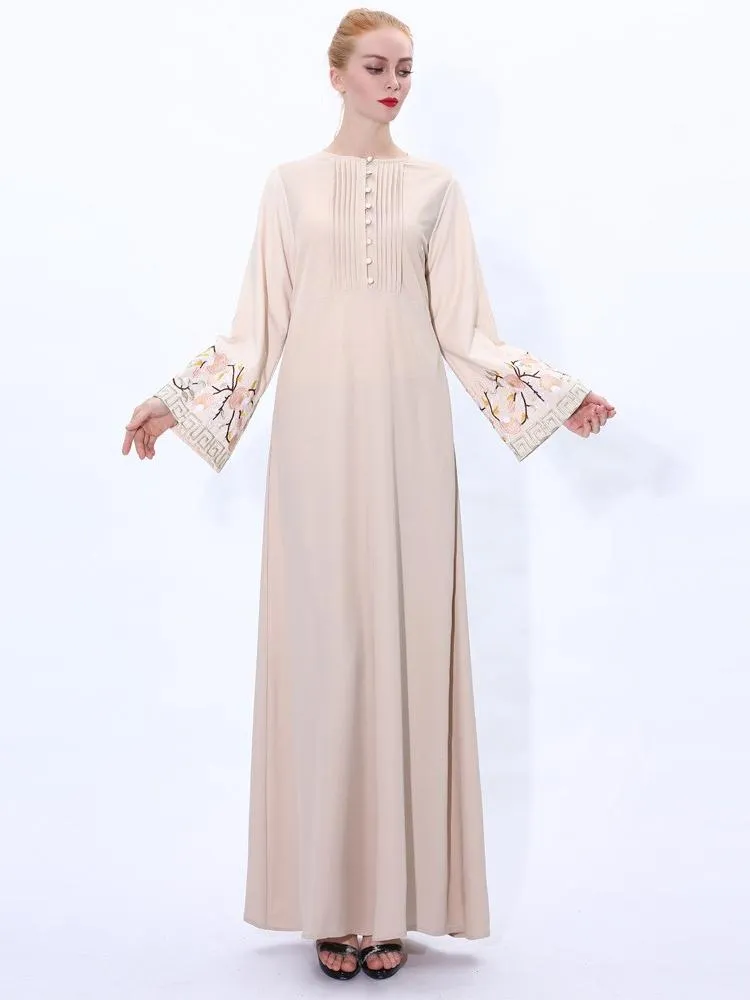 Embroidered Flare Sleeve Dress