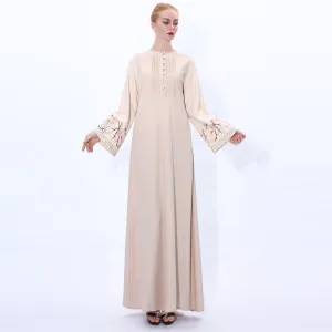 Embroidered Flare Sleeve Dress