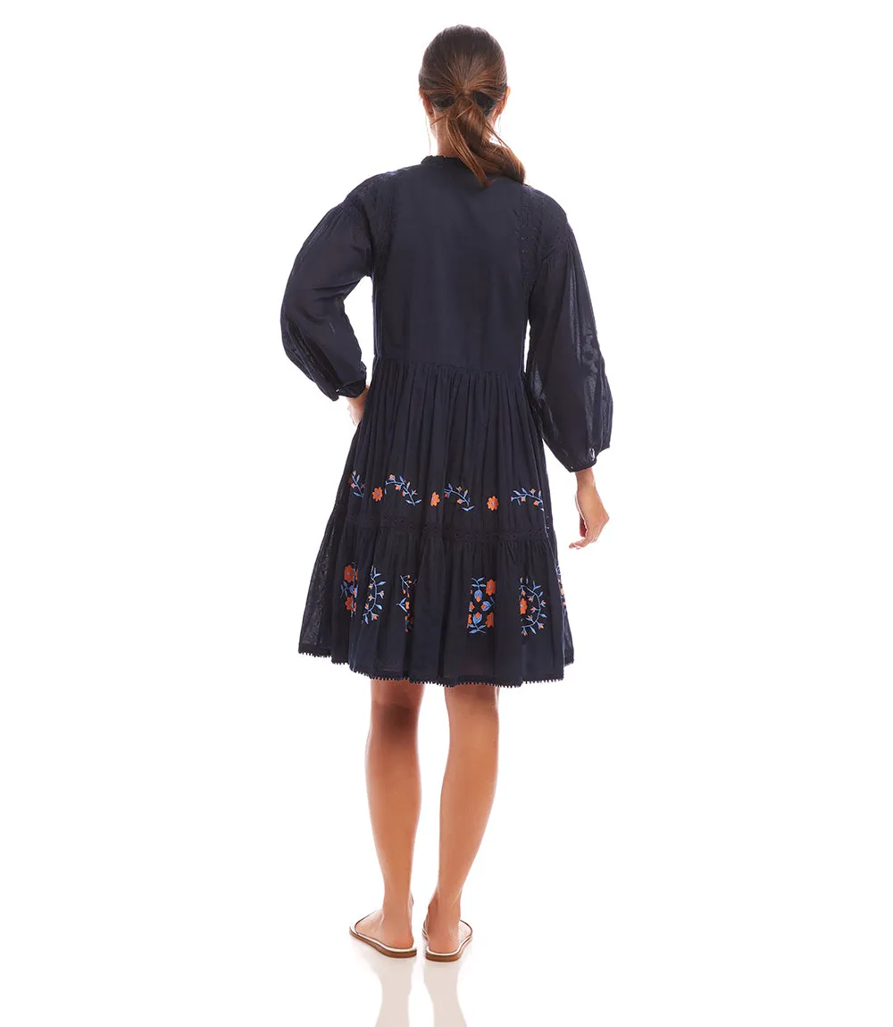 Embroidered Lace Trim Dress