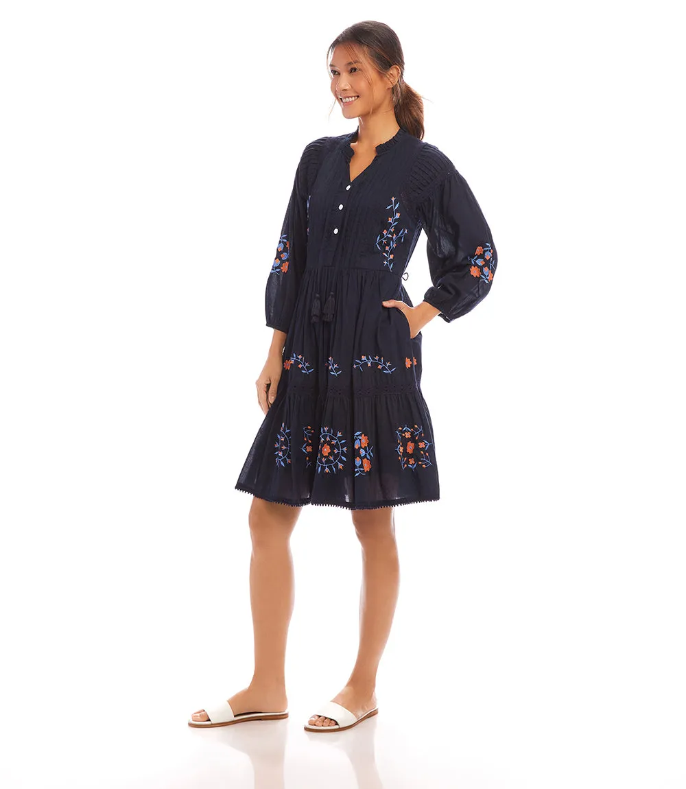 Embroidered Lace Trim Dress