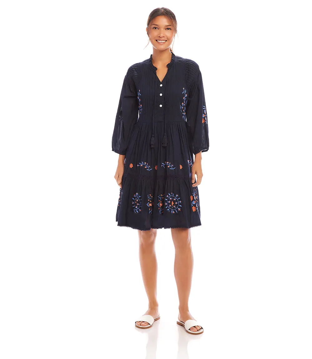 Embroidered Lace Trim Dress