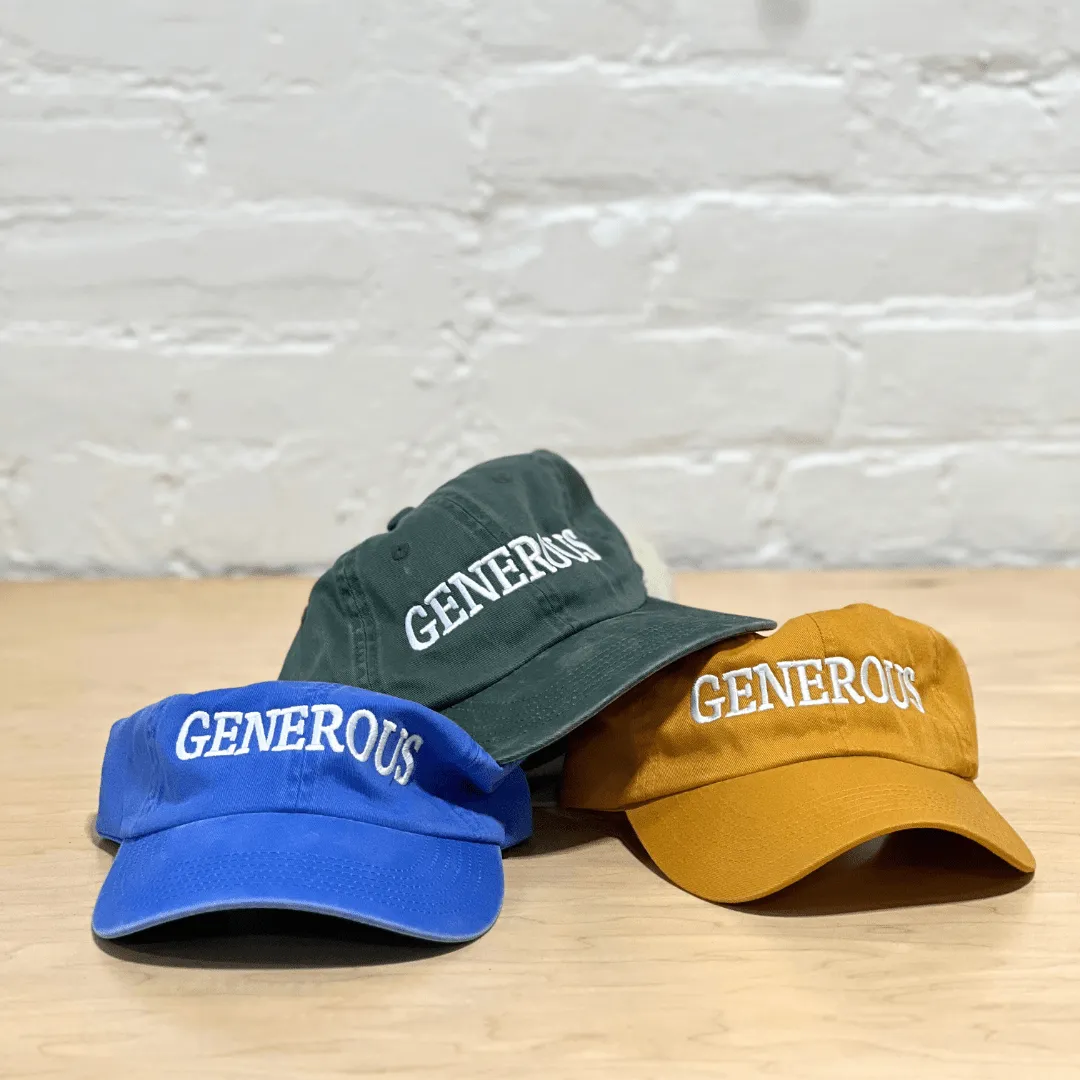 Embroidered "Generous" hat