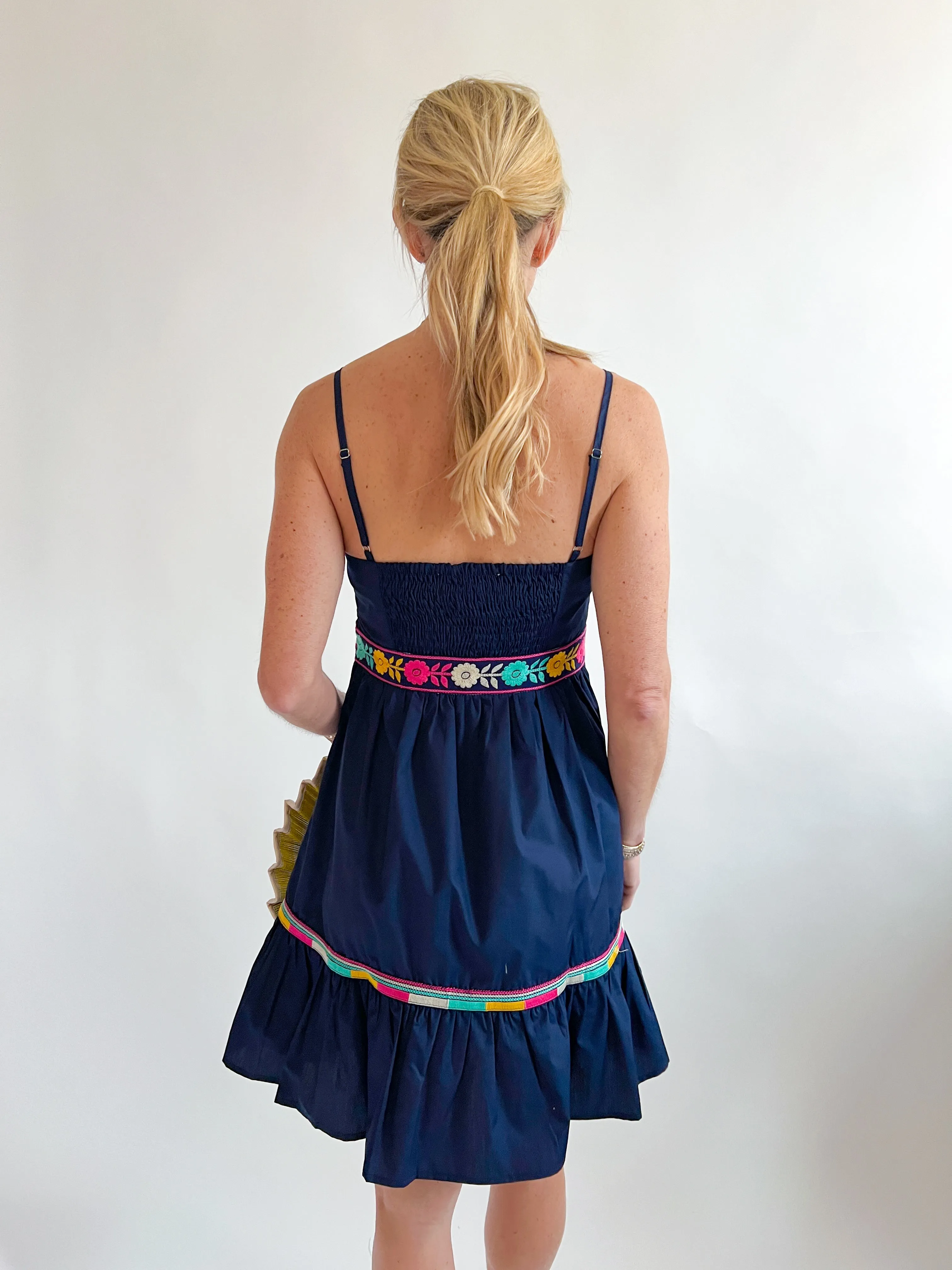 Embroidered Trim Tiered Sundress