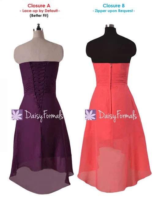 Fabulous Navy Chiffon Party Dress High Low Bridesmaid Dress Prom Dress (BM2434)