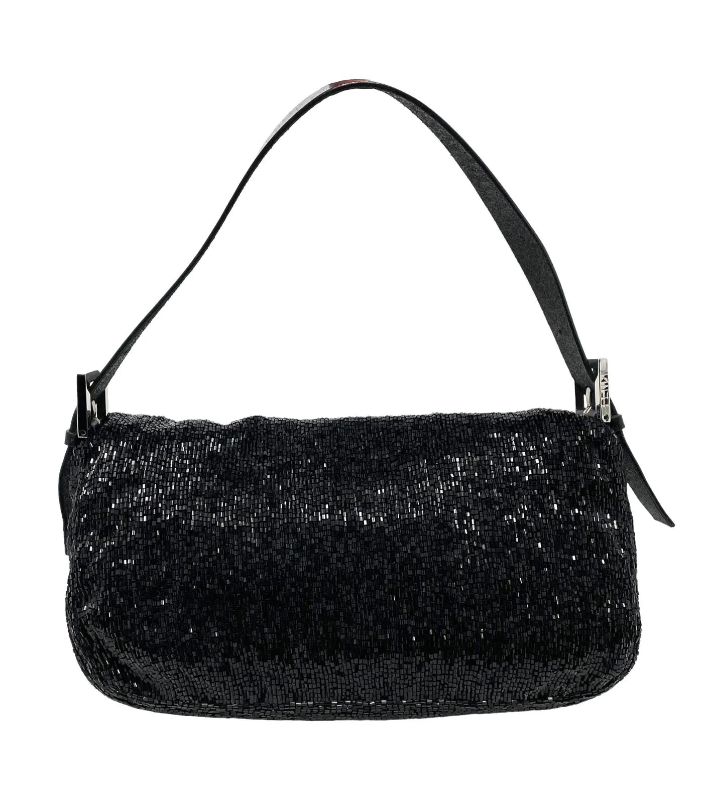 Fendi Black Beaded Baguette