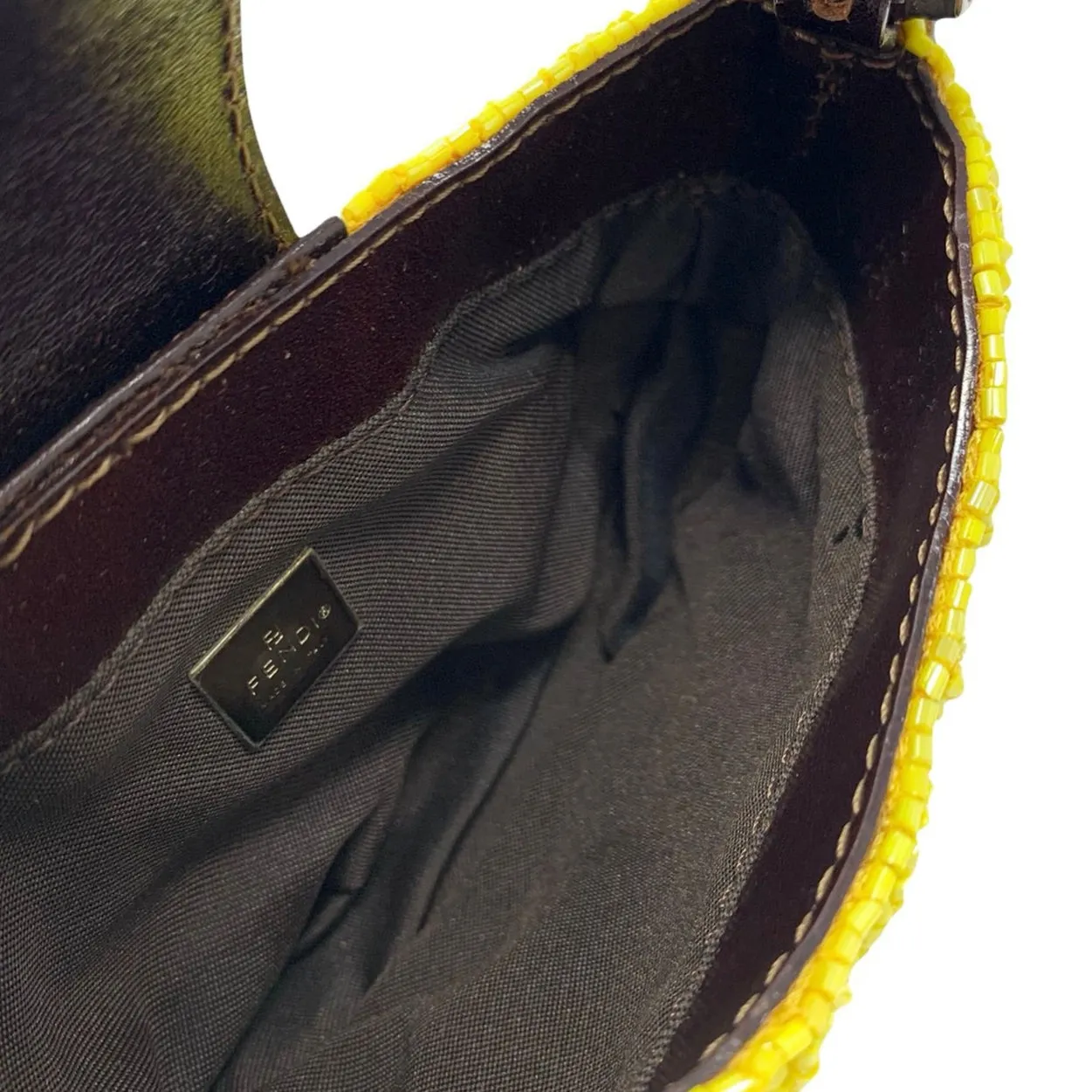 Fendi Yellow Beaded Croissant Bag