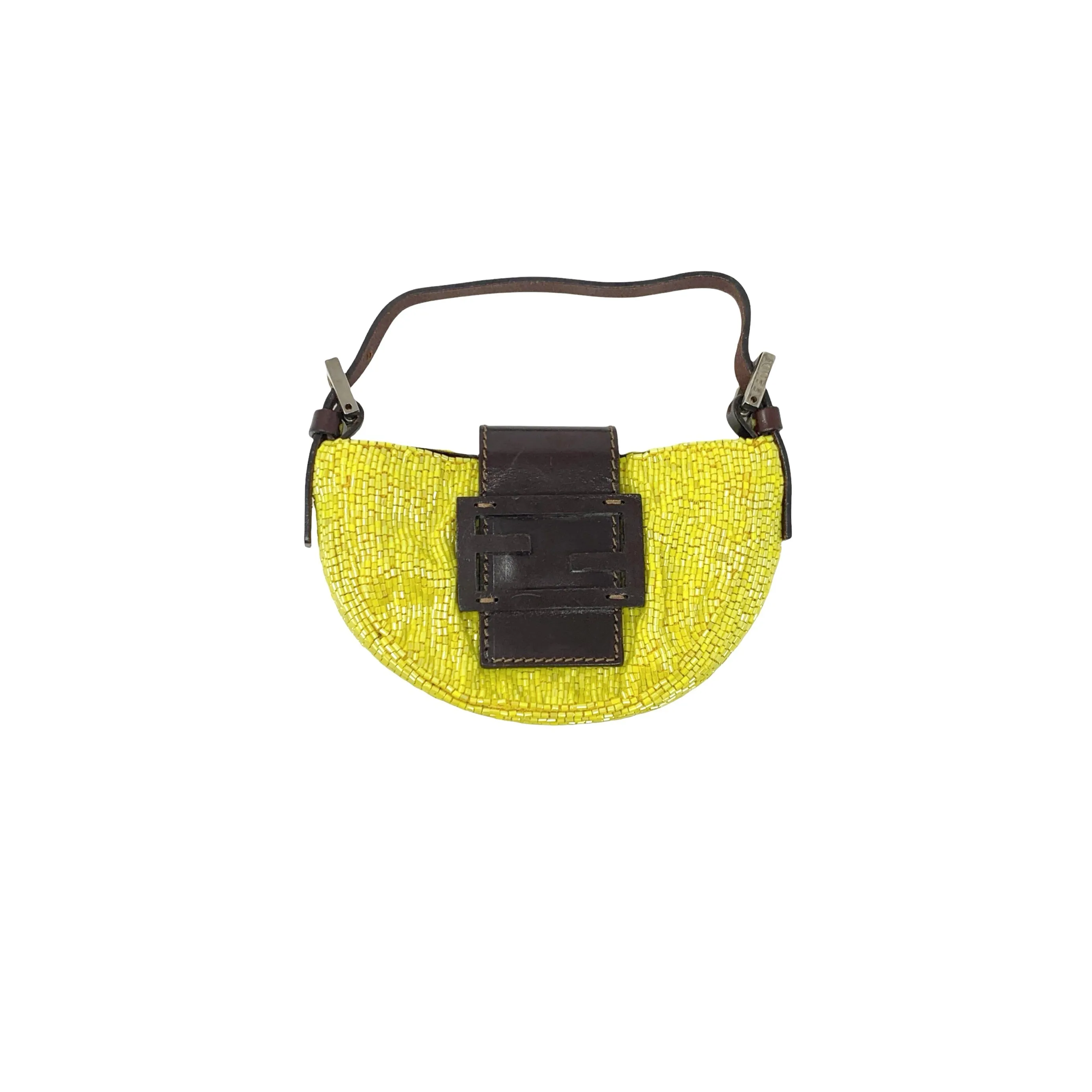 Fendi Yellow Beaded Croissant Bag