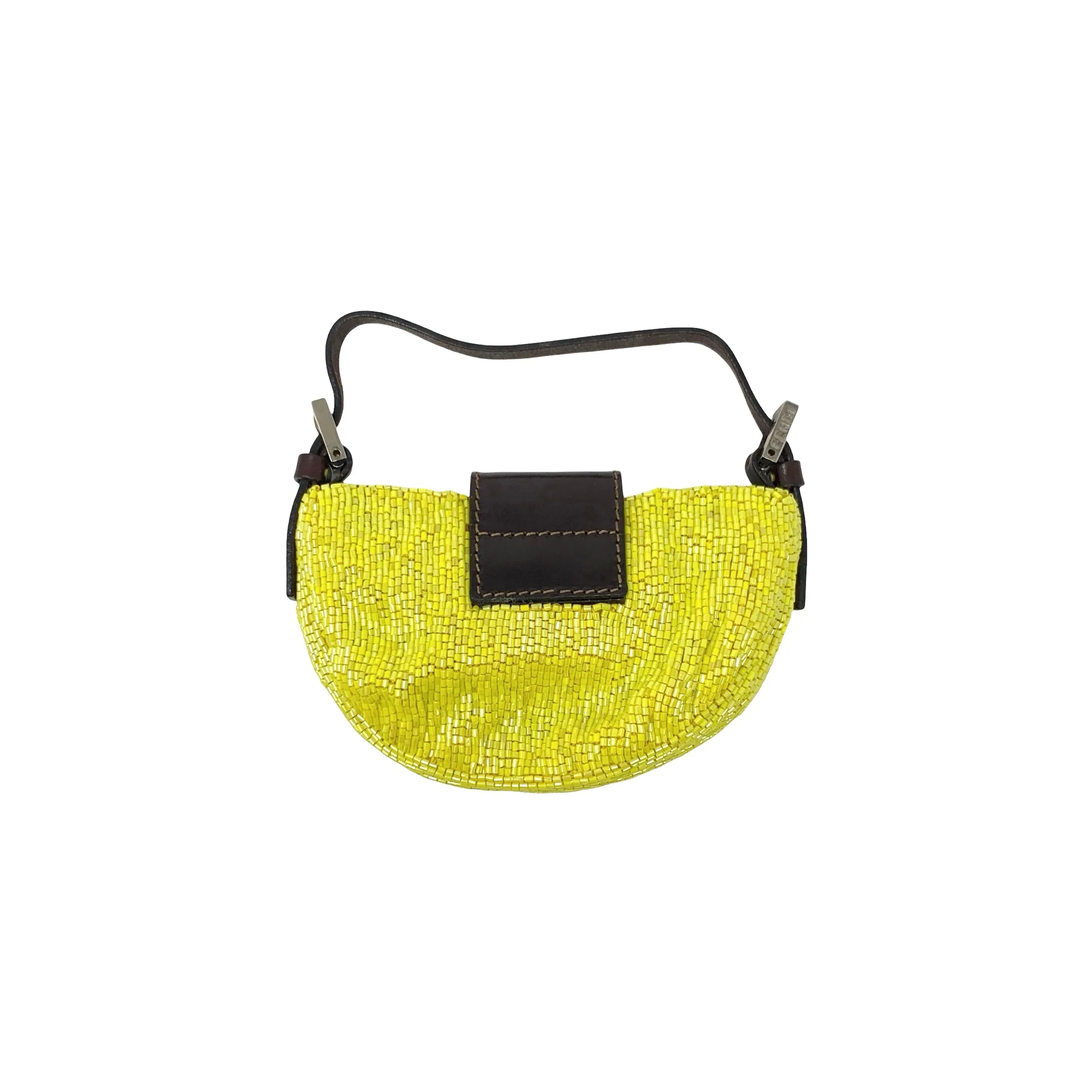 Fendi Yellow Beaded Croissant Bag