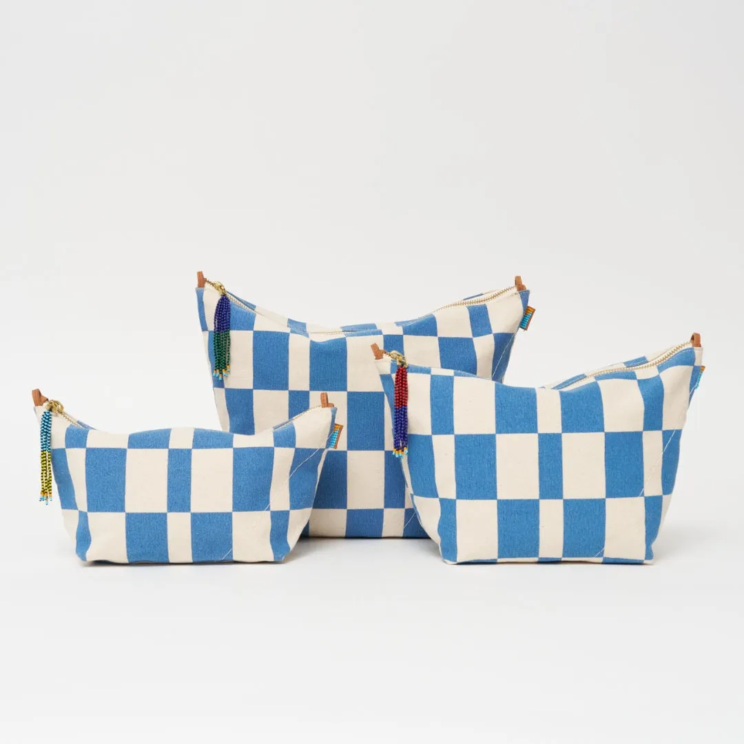 FINAL SALE: XLarge Convertible Pouch - Chambray Checker
