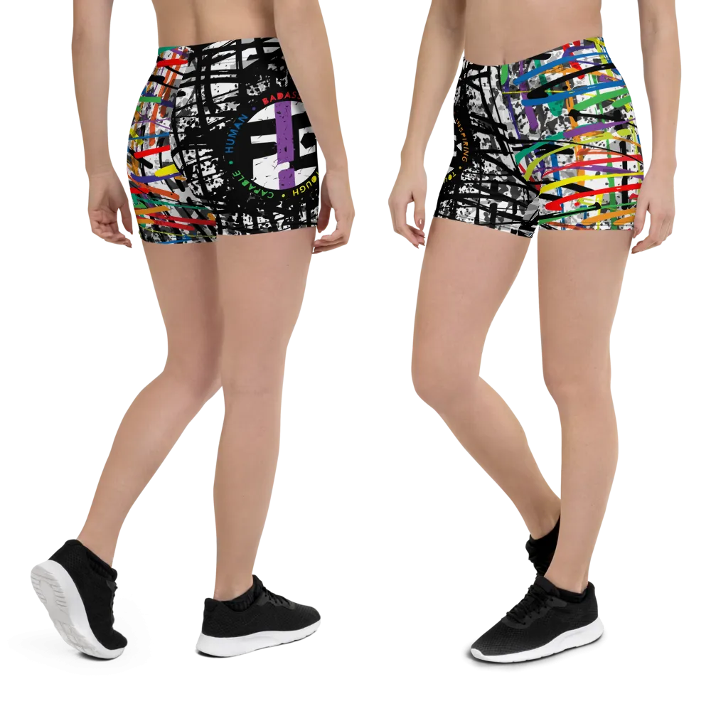 Fit Bitch - Shorts - Criss Cross Rainbow
