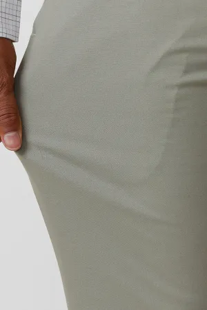 Flexi Fit - Grayish Green Stretchable Formal Trousers For Men | Ariser