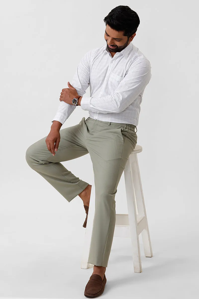 Flexi Fit - Grayish Green Stretchable Formal Trousers For Men | Ariser