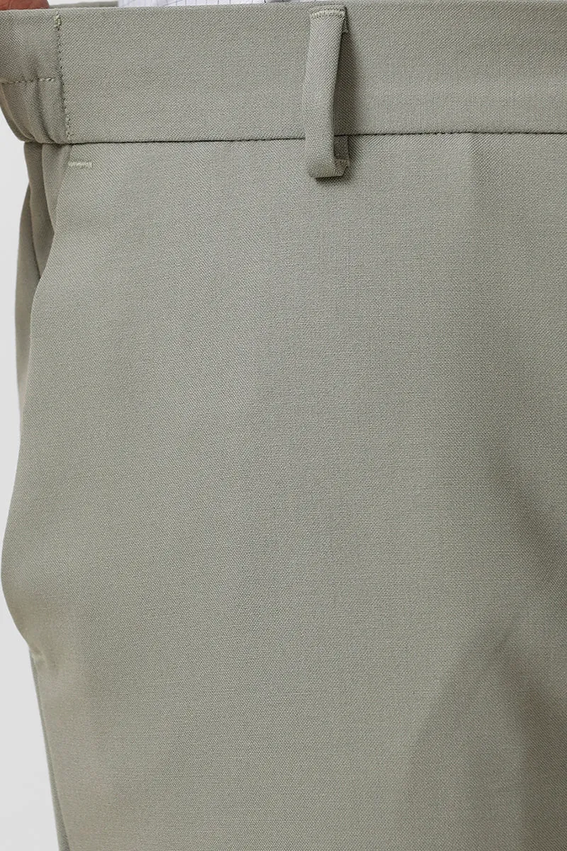Flexi Fit - Grayish Green Stretchable Formal Trousers For Men | Ariser
