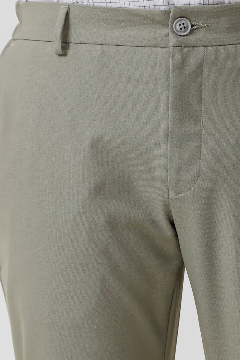 Flexi Fit - Grayish Green Stretchable Formal Trousers For Men | Ariser