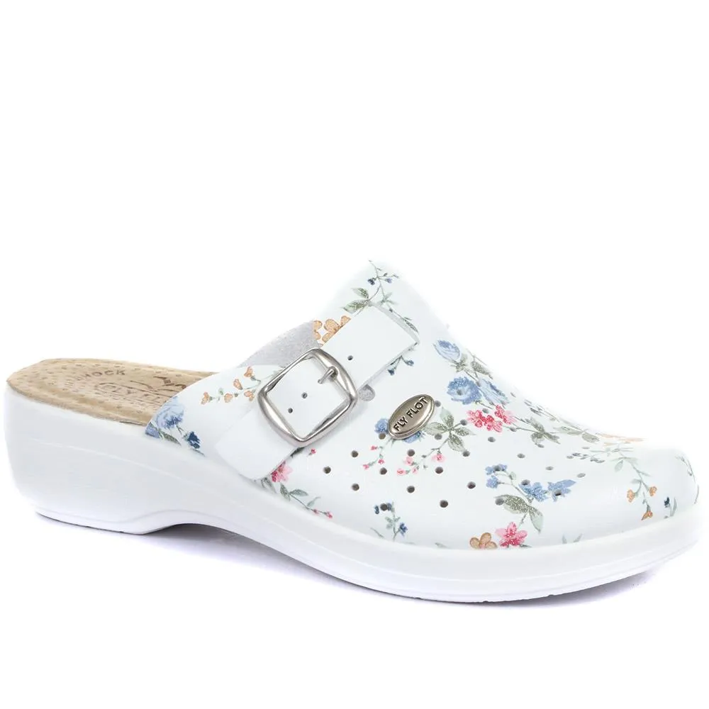 Floral Print Clogs - FLY29028 / 313 800