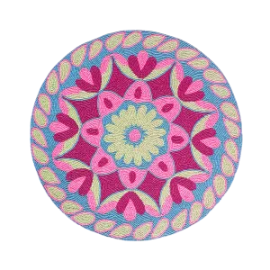 Flower Ocean Beaded Round Placemats