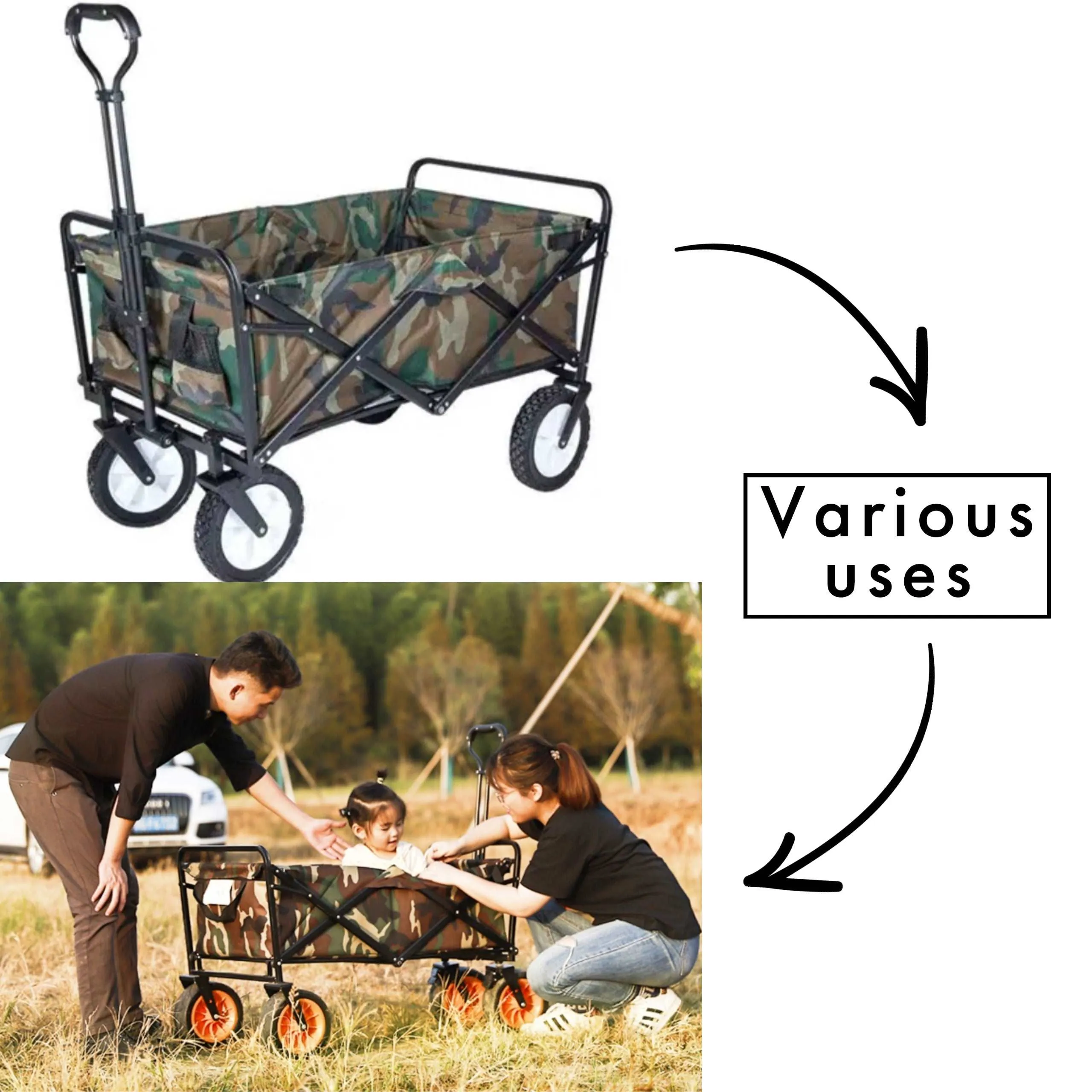 Foldable Pulling Wagons - 100Kg Load-bearing
