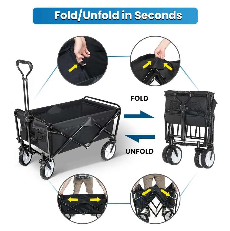 Foldable Pulling Wagons - 100Kg Load-bearing