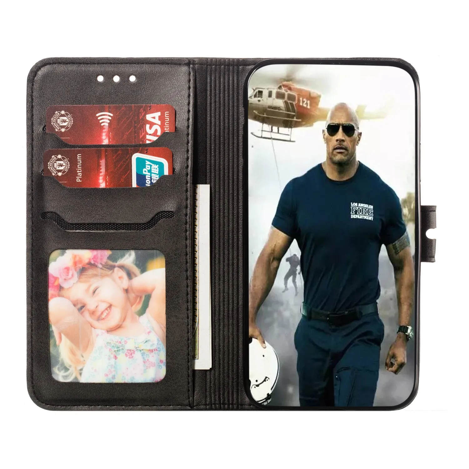 For HUAWEI P40 Pro Mobile Phone Cover PU Leather Front Buckle Smart Shell Anti-fall Phone Case 1 black