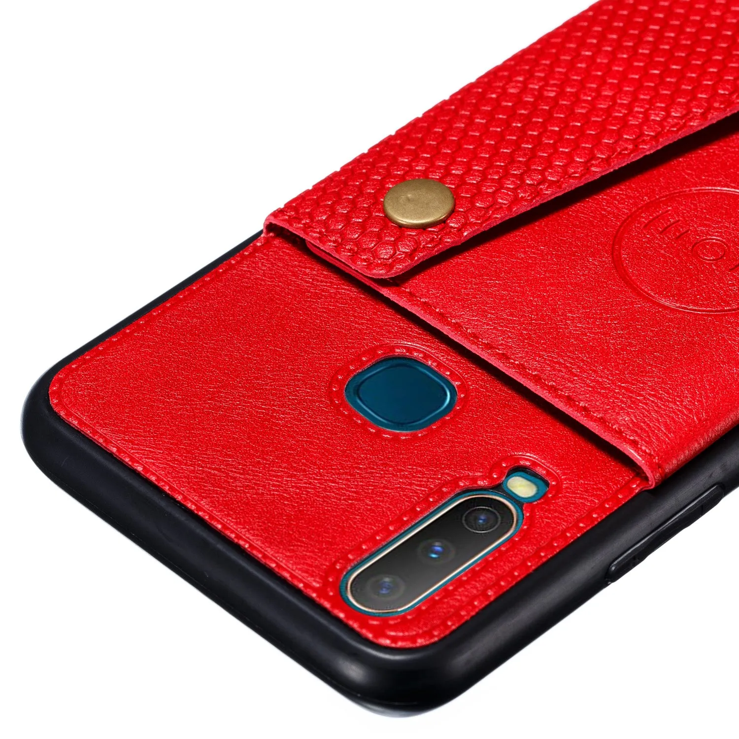 For VIVO Y17 Shockproof Double Buckle Wallet Case Cell Phone Case PU Leather Flip Stand Phone Cover With Card Slots blue