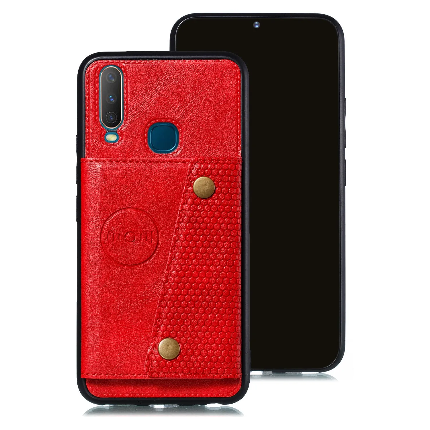 For VIVO Y17 Shockproof Double Buckle Wallet Case Cell Phone Case PU Leather Flip Stand Phone Cover With Card Slots blue