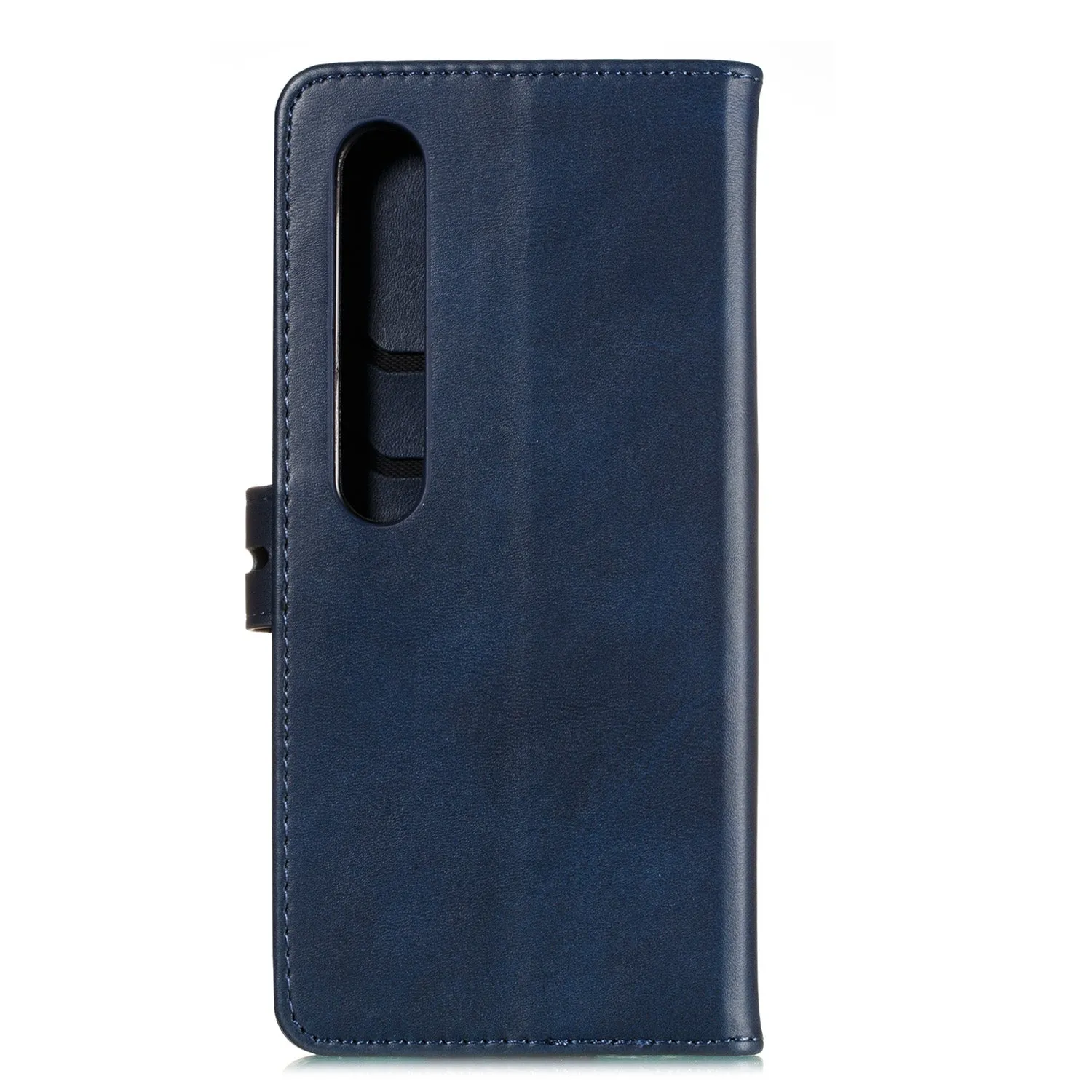 For XiaoMI 10 Pro Mobile Phone Cover PU Leather Front Buckle Smart Shell Anti-fall Phone Case 3 blue