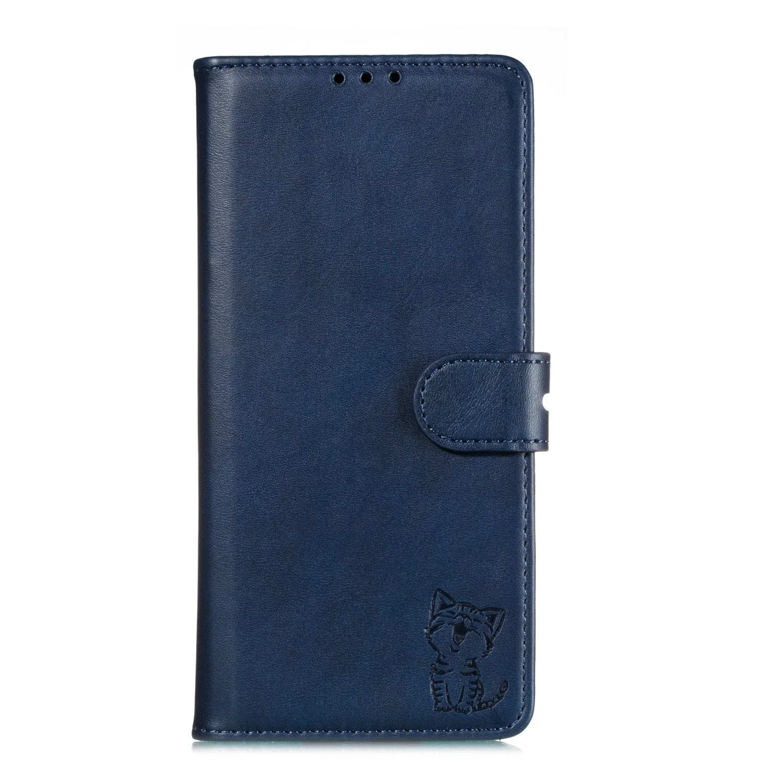 For XiaoMI 10 Pro Mobile Phone Cover PU Leather Front Buckle Smart Shell Anti-fall Phone Case 3 blue
