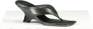 GIA BORGHINI Black Leather Thong Sandals UK 6.5 EU 39.5 👠